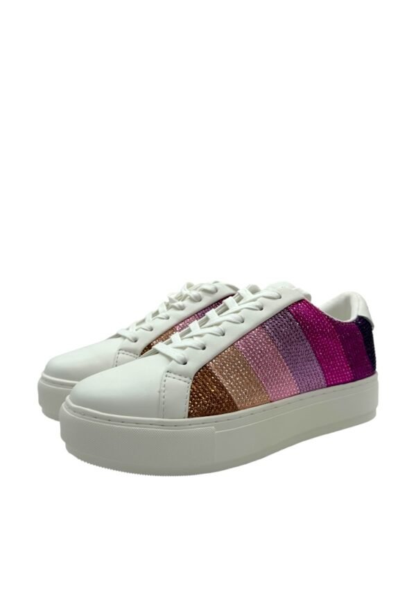 KURT GEIGER - LONEY STRIPE CRYSTAL SNEAKERS